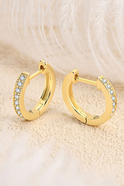 Inlaid Moissanite Hoop Earrings